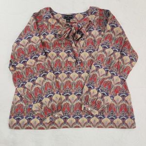 Oscar dela Renta printed peasant top. 14Y.